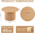 Load image into Gallery viewer, NORDICANA Single Accent Round Coffee Table, 27.5 Inch Wide 16.7 Inch Tall Oak Color Farmhouse Center Table for Living Room, Manufactured Wood Top with Oak Veneer 16.7 Height Tall