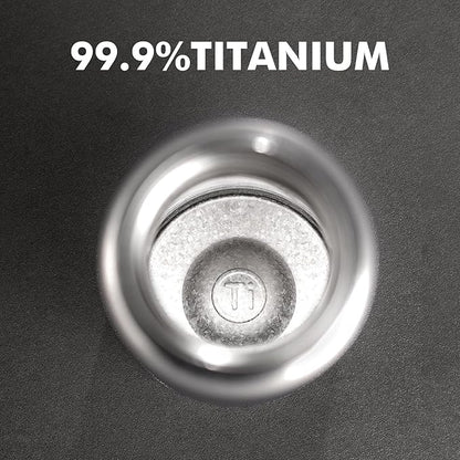 Pure Titanium Water Bottle with Tea Infuser, Double Wall Vacuum Insulated 15oz Titanium Cup for Hot/Cold Drinks, Tea & Coffee, Metal Travel Mug with Gift Box