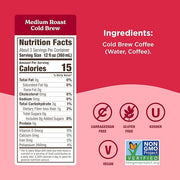 Califia Farms - Pure Black Medium Roast Cold Brew Coffee, 32 Oz (Pack of 6), 100% Arabica, Shelf Stable, Plant Based, Vegan, Gluten Free, Non GMO, Sugar Free, Iced Coffee