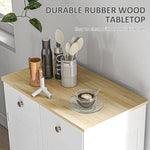 Load image into Gallery viewer, HOMCOM Sideboard with Solid Wood Countertop, Modern Kitchen Storage Cabinet, Coffee Bar Cabinet with 2 Drawers, Doors and Adjustable Shelf, Distressed White