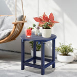 Load image into Gallery viewer, LZRS Round Adirondack Patio Side Table End Table, Outdoor Side Tables for Patio, Backyard,Pool, Indoor Companion, Easy Maintenance &amp; Weather Resistant(Navy Blue)