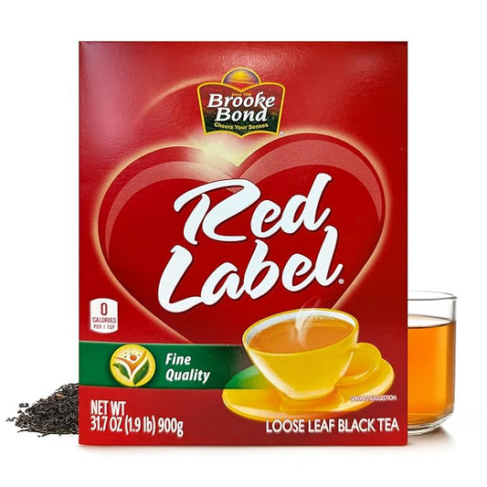 Brooke Bond Red Label Black Tea | Premium Quality | Loose Leaf Tea | Suitable for Indian Chai & Milk | Aromatic & Refreshing Flavor | 900 Grams (Pack of 1)