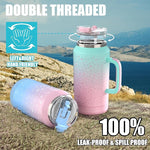 Load image into Gallery viewer, Hydraful 64 oz Tumbler with Handle and Straw - 100% Leak-Proof - Insulated Cup Reusable Stainless Steel Large Water Bottle Travel Mug for Gym, Hiking, and Camping - Gifts for Women Men Him Her