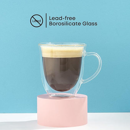 JoyJolt Serene Double Walled Insulated Glasses Coffee Mug (Set of 2) 13.5 Ounces