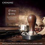 Load image into Gallery viewer, KYONANO Espresso Tamper 58mm - 58mm Coffee Tamper with Chacate Preto Wooden Handle &amp; Stainless Steel Base - Espresso Hand Tamper - Espresso Press Tool - Suitable for Homemade Coffee, Espresso Machine