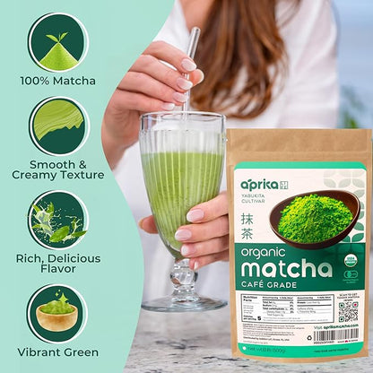 Matcha Powder from Japan, Organic Green Tea, No Sugar Added Tea Powder for Matcha Latte, Japanese Green Tea - Barista Grade Te Macha Organic - 1.1 lb/ 500g - by AprikaLife