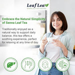 Load image into Gallery viewer, LeafLea 40 Senna Tea Bags – 100% Pure Senna Leaves, Herbal Laxative Tea for Gentle Constipation Relief, Caffeine-Free, Sugar-Free, Gluten-Free, Non-GMO, Vegan, Supports Digestive Health