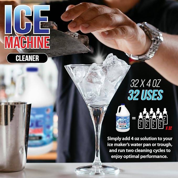 Nature's Freedom Ice Machine Cleaner - 1 Gallons (32 Uses) - Nickel-Safe Descaler, Made in USA, Universal Compatibility for Commercial/Residential Ice Makers such as Whirlpool, Scotsman and All