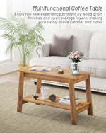 Load image into Gallery viewer, 31.5 Inch Coffee Table with 2-Tier Storage – Modern Industrial Farmhouse Coffee Table for Living Room, Compact Durable MDF &amp; Particle Board, Easy Assembly, Black Center Table for Living Room or Office