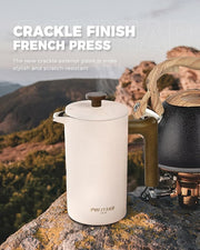 POLIVIAR French Press Coffee Maker, 34 Ounce Coffee Press with Real Wood Handle, Double Wall Insulation & Dual-Filter Screen, Food Grade Stainless Steel for Good Coffee and Tea JX2023-FPLM