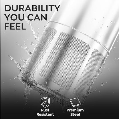 Poshy Nut Milk Maker 50 oz (1.5 L) – Ultra Filtration (No Mesh Bags), Self-Clean, Quiet Motor, Texture Control – Almond/Oat/Soy – Stainless Steel, 120V