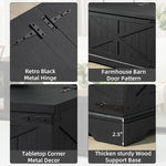 Load image into Gallery viewer, Farmhouse Coffee Table with Large Hidden Storage Compartment, Rustic Black Square Center Table, Wood Low Farm House Modern Living Room Tables with Hinged Lift Top &amp; Wooden Arc Base