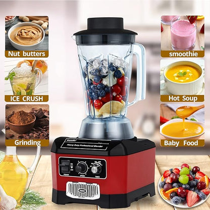 BioloMix Heavy Duty Commercial Blender, 2200W 60Oz Professional Kitchen Blender Smoothies, Shakes, Ice and Frozen Fruit, Optional Dry Grains Container