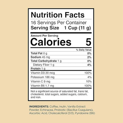 VitaCup Immunity Coffee Pods, Wellness Boost with Antioxidants, Echinacea, Probiotics, Vitamin C & D3, Medium Dark Roast, Recyclable Single Serve Pod Compatible with Keurig K-Cup Brewers,32 Ct