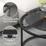 Load image into Gallery viewer, Glass Coffee Table Modern Center Table,Minimalist Round Coffee Tea Table,Simple Tea Cocktail Modern Center Tables, Living Room Tables,Easy Assembly, 27 x 27 x 17 Inch,Black