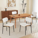 Load image into Gallery viewer, Modern PU Leather Dining Room Chairs Set of 4, Upholstered Kitchen Chairs with Curved Wood Backrest and Metal Legs Adjustable Feet for Kitchen Dining Room(White)