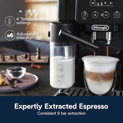 De'Longhi Magnifica Start Automatic Espresso Machine with Auto Milk Frother & Built in Grinder - 5 One-Touch Recipes, Easy-to-Clean, Home Barista Coffee Maker for Lattes, Cappuccino, Iced Coffee