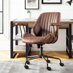 Load image into Gallery viewer, High Back Office Chair,Modern Swivel Office Chair,Brown Suede Fabric Gaming Chair,Height Adjustable Home Office Desk Chair with Lumbar Support