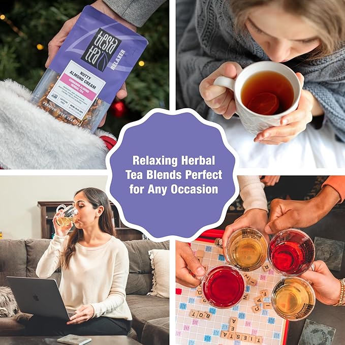 Tiesta Tea - Nutty Almond Cream, Premium Loose Leaf, Cinnamon Almond Herbal Tea Blend, Non-Caffeinated, Make Hot or Iced & Brews Up to 25 Cups, 2.1 Ounce Resealable Pouch