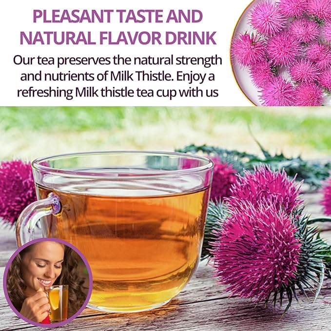 VIDA FARM Milk Thistle Tea Bags - 125 Count, 100% Natural Seeds and Leaves, Dried Herbal Tea, Sugar Free, Caffeine Free
