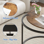 Load image into Gallery viewer, aboxoo Coffee Table Nesting Round Table Set of 2 Side Table with Sturdy Metal Frame for Living Room Bedroom Apartment Modern Industrial Simple Nightstand,Rustic Brown