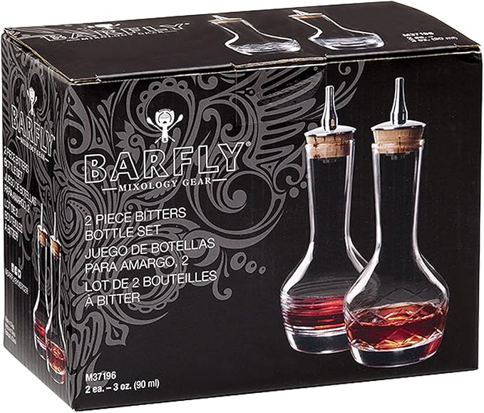Barfly Bitters Bottle - M37189/M37191, Glass, 3 oz (90 ml), Set of 2
