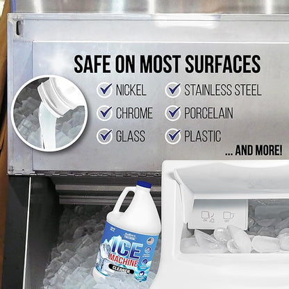 Nature's Freedom Ice Machine Cleaner - 1 Gallons (32 Uses) - Nickel-Safe Descaler, Made in USA, Universal Compatibility for Commercial/Residential Ice Makers such as Whirlpool, Scotsman and All