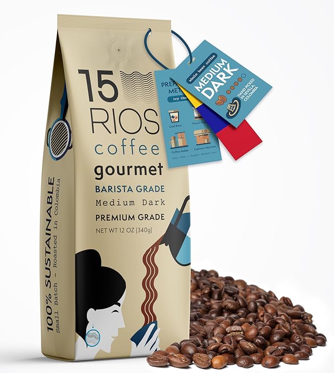 Colombian Whole Bean Coffee Medium Dark Roast Low Acid Smooth Bold Taste With Chocolate Sweet Notes Arabica Single Origin High Altitude Fresh Roasted Premium Craft Espresso Gift Gourmet Flavor 12oz