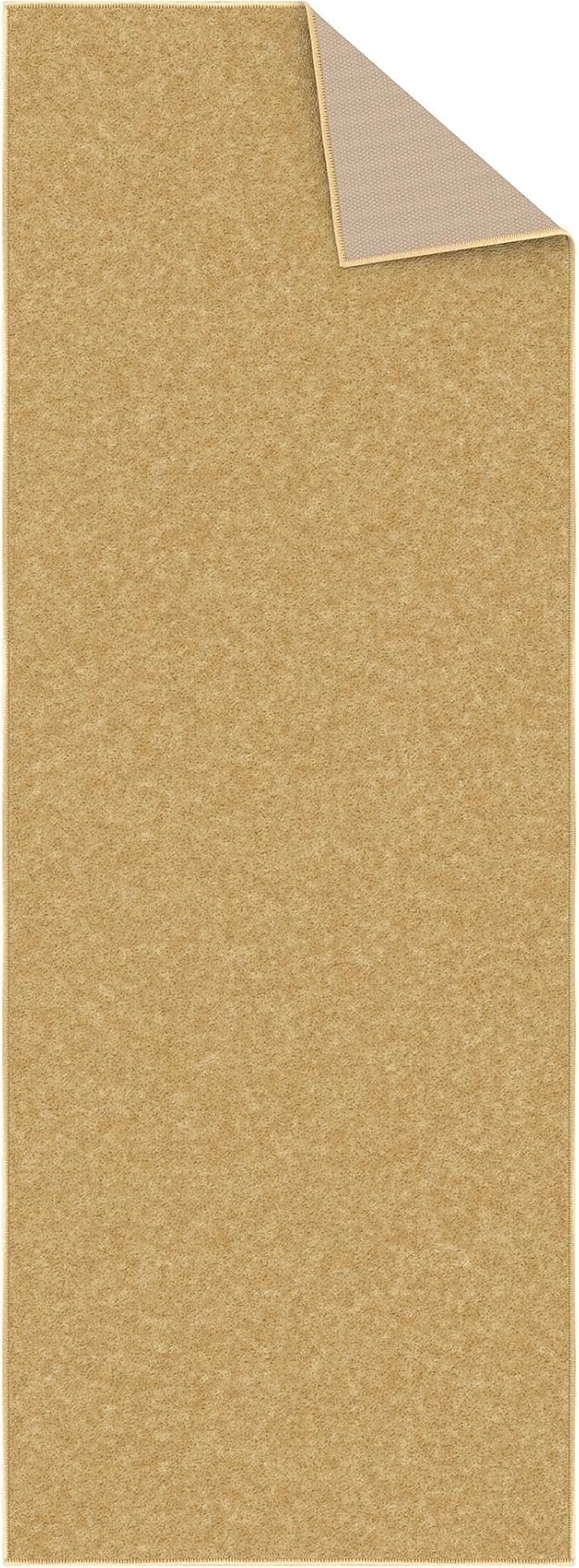 Ottomanson Hallway Runner Rug 2'2" x 6' Non Slip Solid Area Rugs Easy to Clean Laundry Rug Runner Durable & Pet Friendly Floor Carpet Runners for Hallways Entryway Living Room Kitchen, Beige