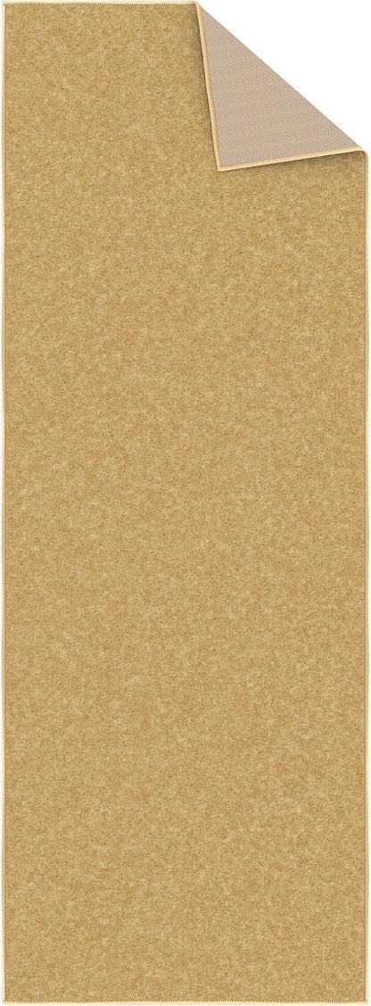 Ottomanson Hallway Runner Rug 2'2" x 6' Non Slip Solid Area Rugs Easy to Clean Laundry Rug Runner Durable & Pet Friendly Floor Carpet Runners for Hallways Entryway Living Room Kitchen, Beige