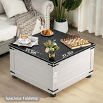 Load image into Gallery viewer, Farmhouse Coffee Table with Hidden Storage, Square Large Center Table for Living Room, Vintage Cocktail Tables with Flip-Top Lids, Farm House Tables with Wood Gourd Feet, Antique White &amp; Black