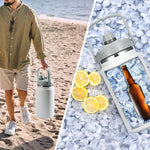 Load image into Gallery viewer, 1 Gallon Thermosflask with Straw, 135oz Stainless Steel Insulated Water Bottle，4L Oversized Double Wall Vacuum Jug with Handle for Hot Cold Drinks, Wide mouth Icebuckets for Hiking Sports(White)