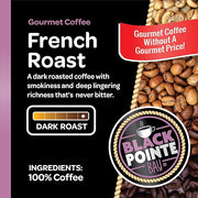 Black Pointe Bay Coffee French Roast, Dark Roast, 42 Count, Single Serve Coffee Pods for Keurig K-Cup Brewers