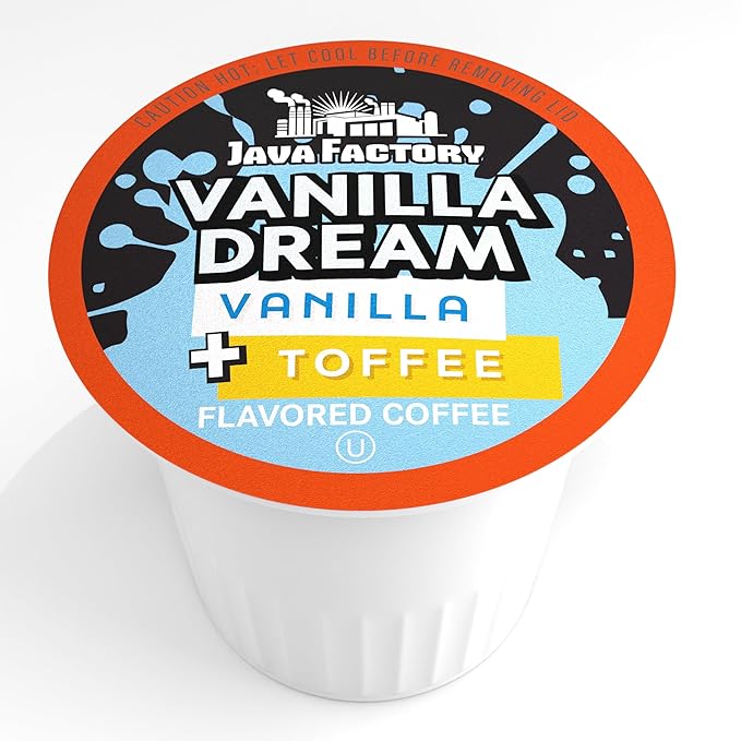 Java Factory Coffee Pods Vanilla Flavored Coffee Compatible with K Cup Brewers Including 2.0, Vanilla Dream, 40 Count