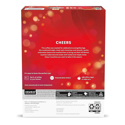 Starbucks K-Cup Coffee Pods, Medium Roast Coffee for Keurig Brewers, Holiday Blend, 100% Arabica, Limited Holiday Edition, 6 Boxes (60 Pods Total)