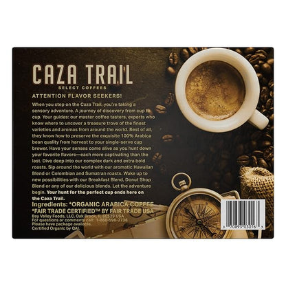 Caza Trail Coffee, Organic Extra Bold Medium Roast, 100 Single Serve Cups