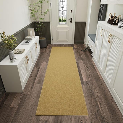 Ottomanson Hallway Runner Rug 2'7" x 9'10" Non Slip Solid Area Rugs Easy to Clean Laundry Rug Runner Durable & Pet Friendly Floor Carpet Runners for Hallways Entryway Living Room Kitchen, Beige