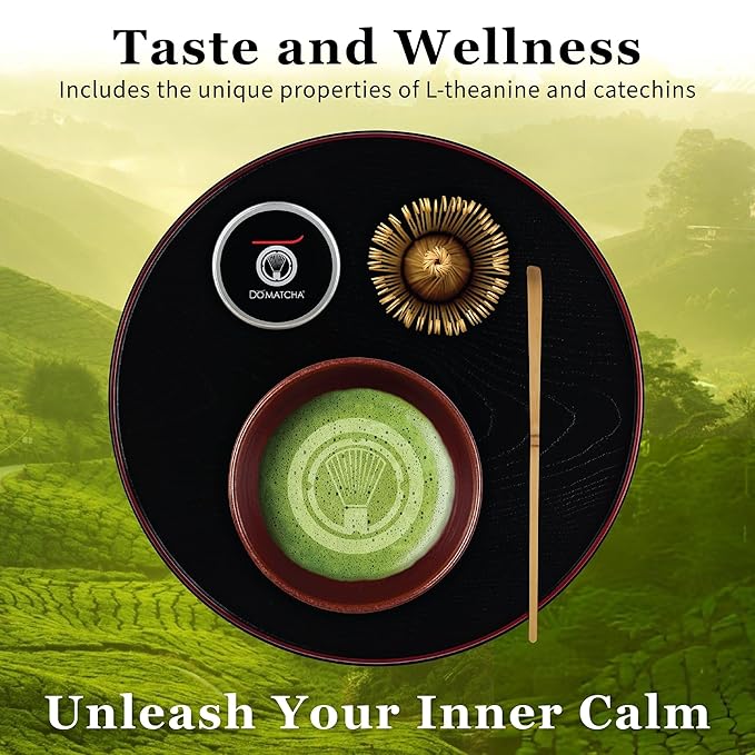 DoMatcha - Organic Ceremonial Green Tea Matcha Powder, Natural Source of Antioxidants, Caffeine, and L-Theanine, Promotes Focus and Relaxation, Kosher, 25 Servings (1 oz)