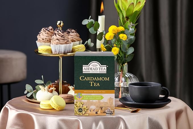 Ahmad Tea Black Tea, Cardamom Loose Leaf, 454g - Caffeinated & Sugar-Free