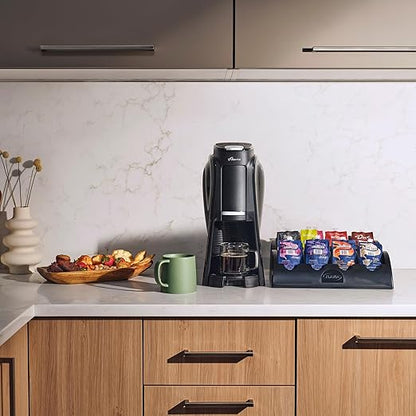 Flavia Aroma Brewer Bundle with 84 Freshpacks and 1 Merchandiser - Coffee Machine, Makes Coffee, Lattes, Tea, and other Hot or Iced Beverages with Single-Serve Freshpacks, Multiple Brew Sizes, Black