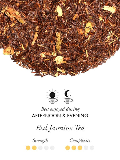 TWG Tea | Red Jasmine Tea | Rooibos Tea | Jasmine Flower | 15 Hand Sewn Cotton Teabags | Gift Set