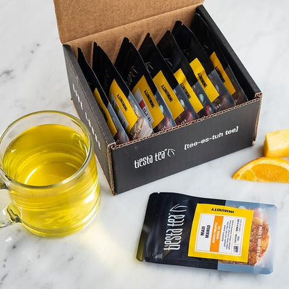 Tiesta Tea - Herbal & Rooibos Tea Sampler Dry Flight Set, Loose Leaf, No Caffeine Blend, Makes Hot & Iced, Assorted Herbal, Rooibos, Fruit Blends & More, 8 Resealable Sample Pouches