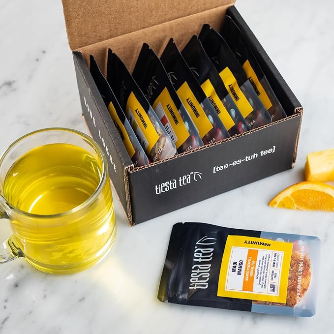 Tiesta Tea - Herbal & Rooibos Tea Sampler Dry Flight Set, Loose Leaf, No Caffeine Blend, Makes Hot & Iced, Assorted Herbal, Rooibos, Fruit Blends & More, 8 Resealable Sample Pouches
