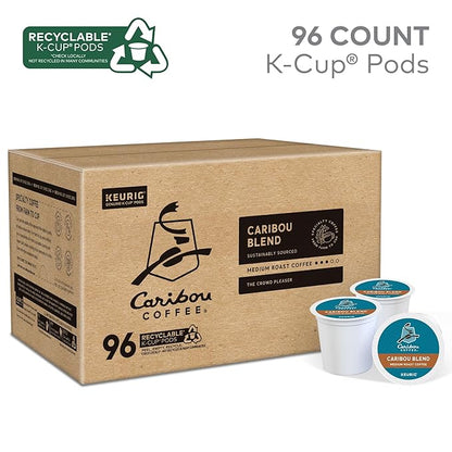 Caribou Coffee Caribou Blend Keurig Single-Serve K-Cup Pod, Medium Roast Coffee, 96 Count