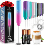 Load image into Gallery viewer, Zulay Kitchen Milk Frother Handheld with 2 Duracell AA Batteries – Electric Drink Mixer for Coffee, Lattes, Cappuccinos, Matcha &amp; Hot Chocolate – Portable Foam Maker &amp; Coffee Bar Accessory