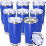 Load image into Gallery viewer, 20oz Tumbler Bulk Stainless Steel Tumbler Cup with Lid Vacuum Insulated Double Wall Travel Mug, Durable Powder Coated Travel Coffee Tumbler Mug for Hot &amp; Cold Drinks, Dark Blue,8 Pack