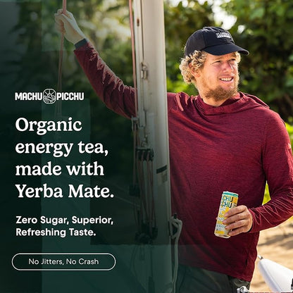 MACHU PICCHU ENERGY, Non-Carbonated Zero Sugar Yerba Mate, Clean Energy Drink Alternative, 12oz (Pack of 12) – 120mg Organic Green Coffee Bean Caffeine, Low Calorie, USDA Organic, No Artificial Flavors (Alpine Mint)
