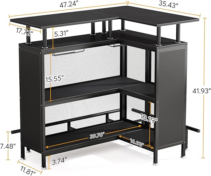 LITTLE TREE Home Bar Unit Mini Liquor Table Cabinet