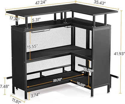 LITTLE TREE Home Bar Unit Mini Liquor Table Cabinet