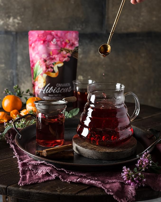 Gardenika Loose Leaf Tea Set, Herbal Caffeine-Free Set - Rooibos, Spearmint, Chamomile, Hibiscus, Tulsi, Turmeric, Ginger Teas – 5 Pack Assortment (10 oz)